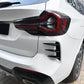 Gloss Black Rear Bumper Trims 2 for BMW G01 X3 LCI 22-24-Carbon Factory