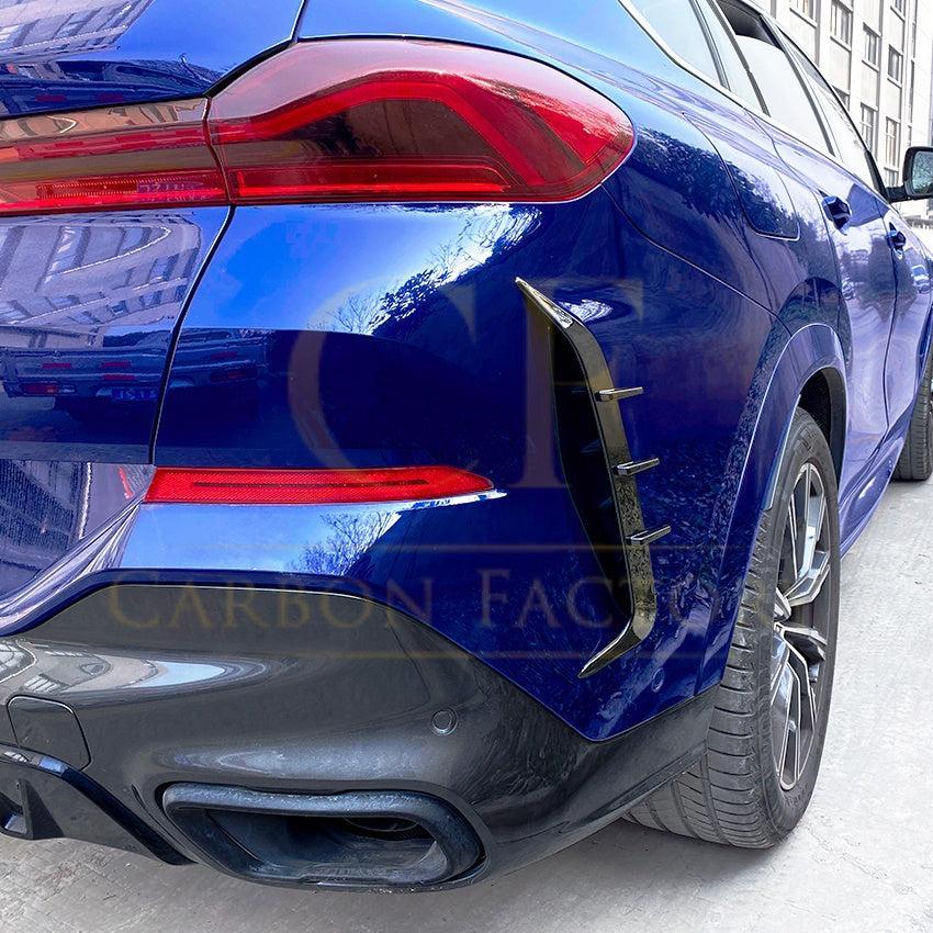 Gloss Black Rear Bumper Trims for BMW G06 X6 Pre-LCI 19-22-Carbon Factory