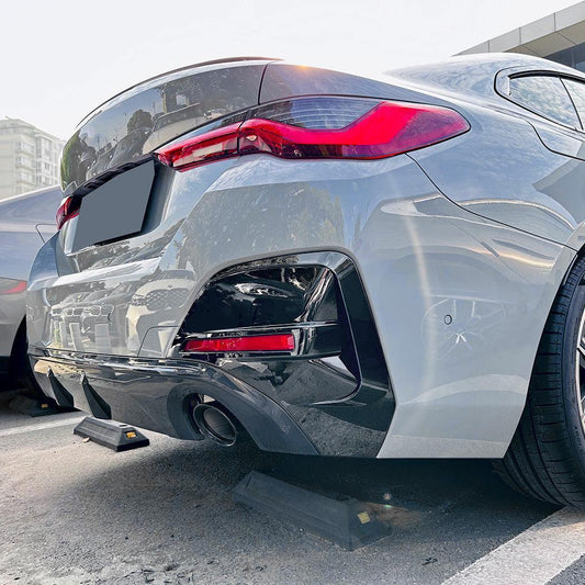 Gloss Black Rear Bumper Trims for BMW G26 4 Series 20-Present-Carbon Factory