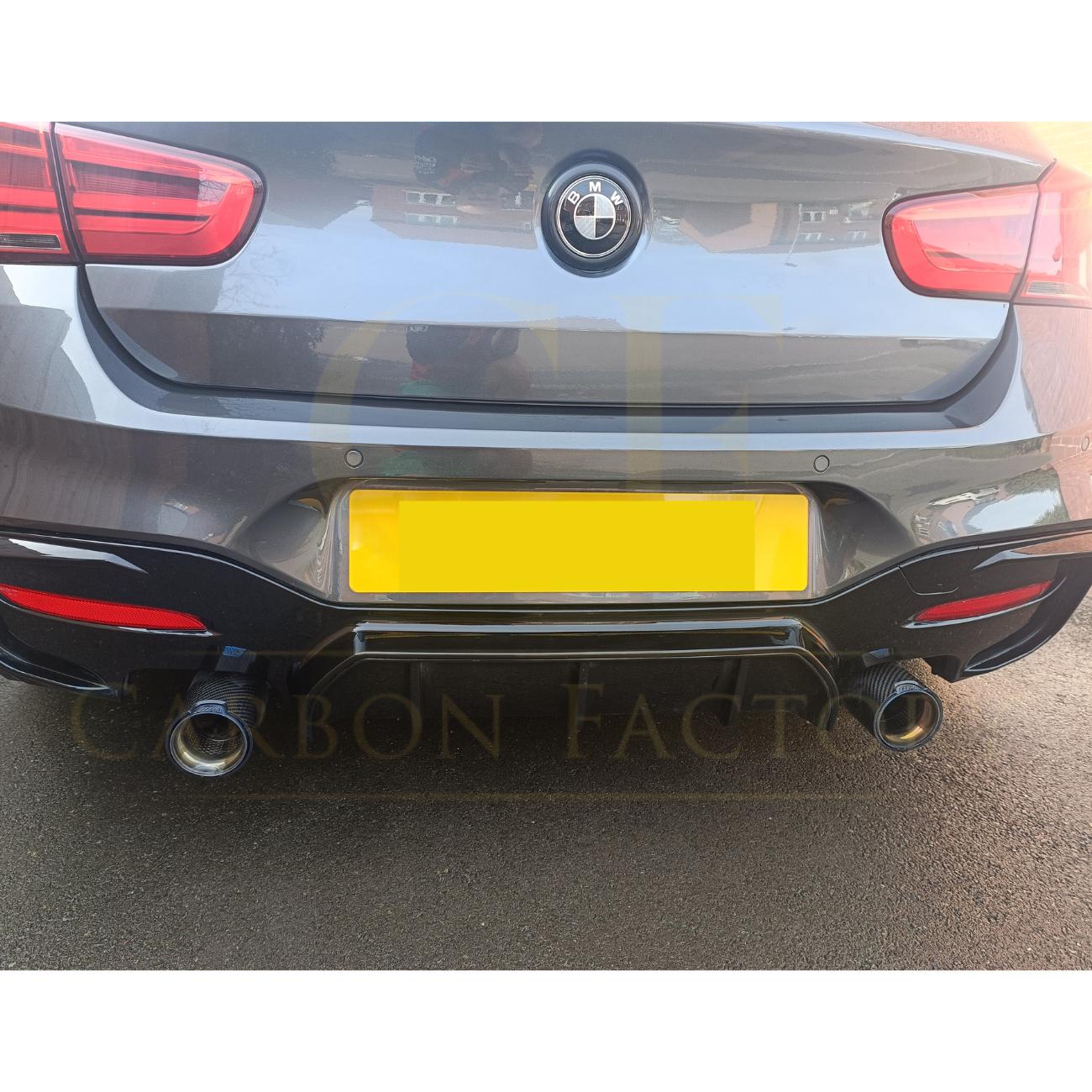 Gloss Black Rear Diffuser Quad Exhaust for BMW F20 1 Series LCI 15-20-Carbon Factory