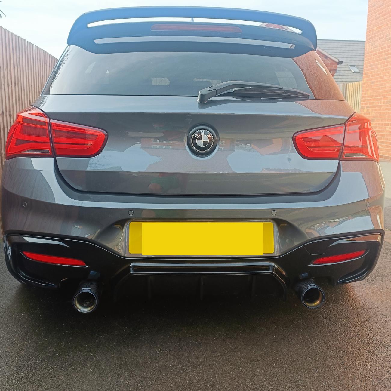 Gloss Black Rear Diffuser Quad Exhaust for BMW F20 1 Series LCI 15-20-Carbon Factory