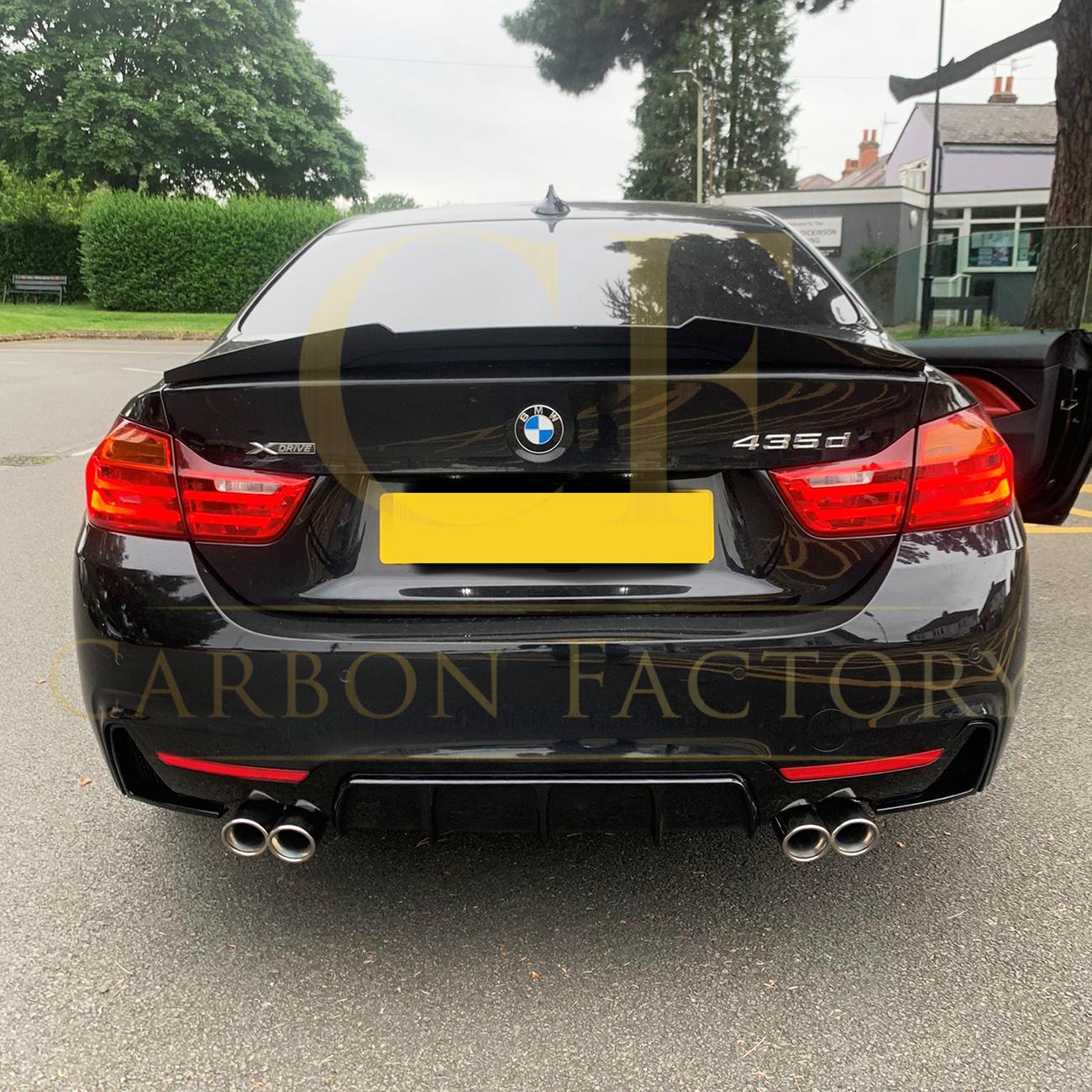 Gloss Black Rear Diffuser Quad Exhaust for BMW F32 F33 F36 4 Series 14-20-Carbon Factory