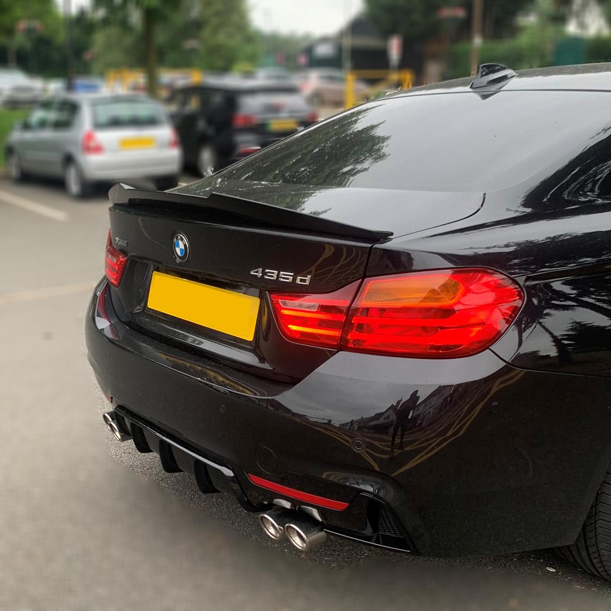 Gloss Black Rear Diffuser Quad Exhaust for BMW F32 F33 F36 4 Series 14-20-Carbon Factory