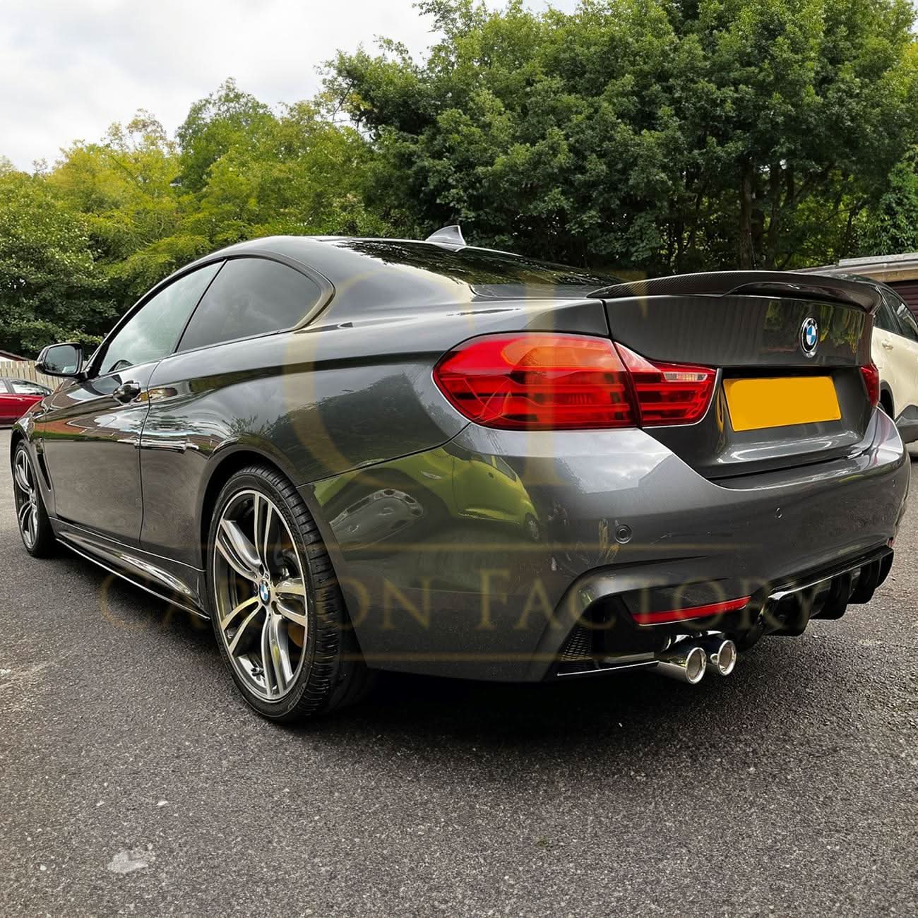 Gloss Black Rear Diffuser Twin Exhaust for BMW F32 F33 F36 4 Series 14-20 - Carbon Factory