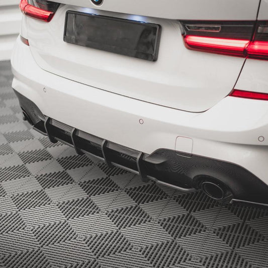 Gloss Black Rear Diffuser add on for BMW 3 Series G20 G21 Pre-LCI 19-22-Carbon Factory