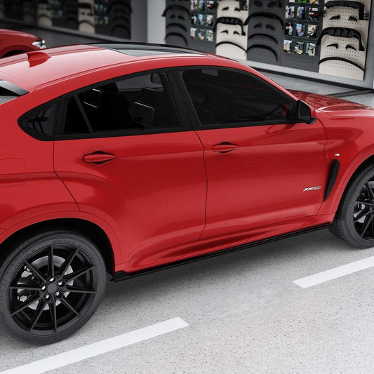 Gloss Black Side Skirts for BMW F16 X6 14-18-Carbon Factory