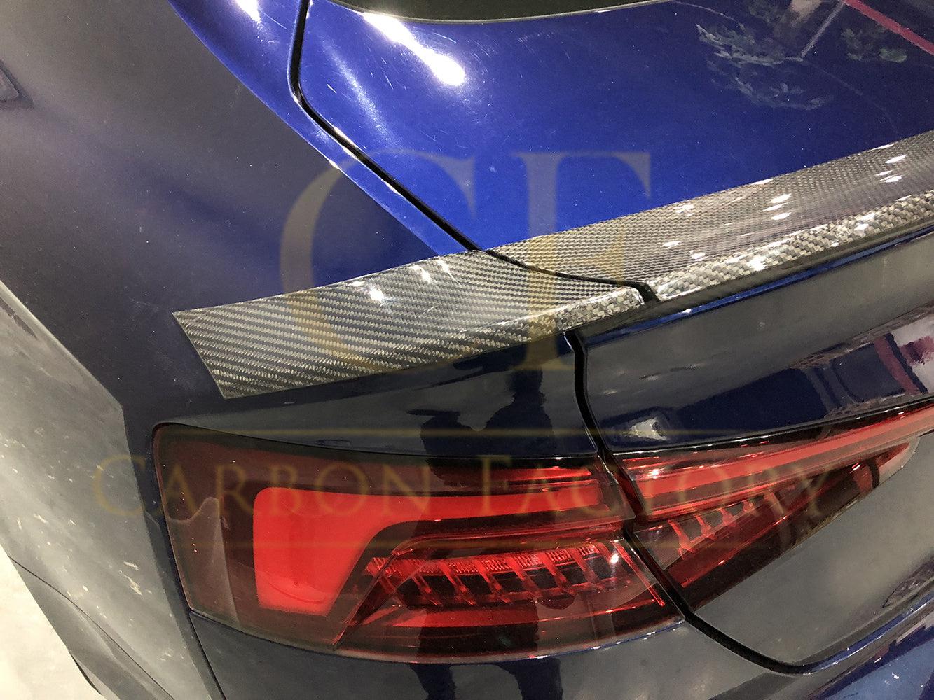 H Style Carbon Fibre Boot Spoiler for Audi B9 A5 S5 RS5 4 Door 17-24-Carbon Factory