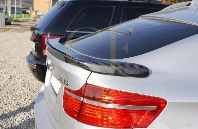 H Style Carbon Fibre Boot Spoiler for BMW E71 X6 09-14-Carbon Factory