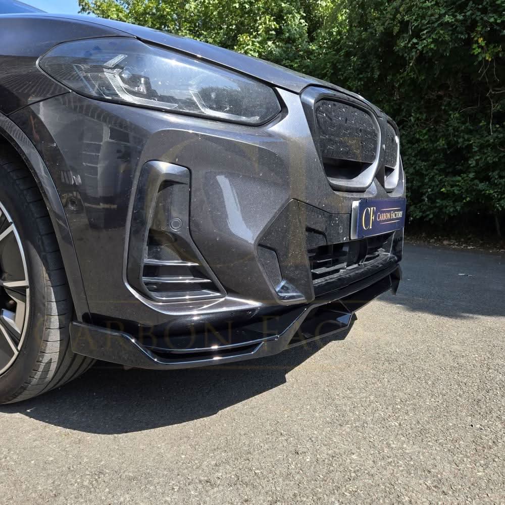 V Style Gloss Black Front Splitter for BMW G01 X3 IX3 G02 X4 LCI 22-24 - Carbon Factory