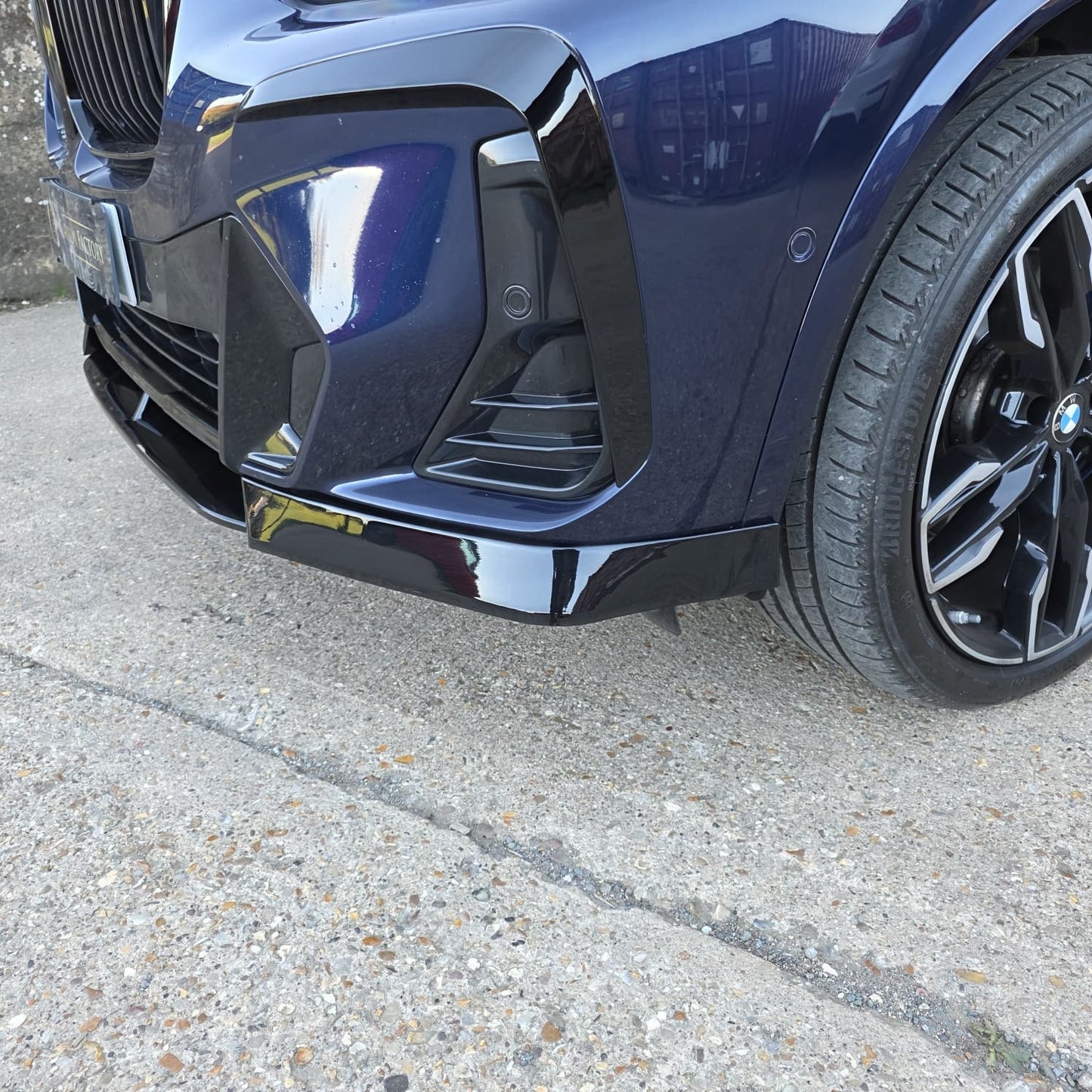 AC Style Gloss Black Front Splitter for BMW G01 X3 IX3 G02 X4 LCI 22-24