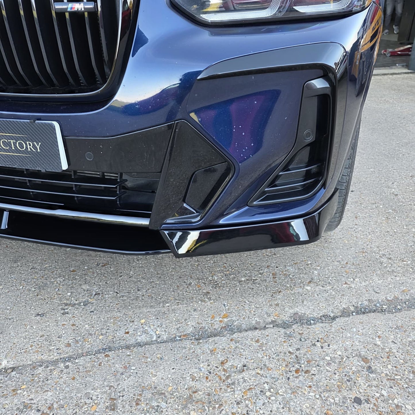 AC Style Gloss Black Front Splitter for BMW G01 X3 IX3 G02 X4 LCI 22-24