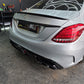 Brabus Style Gloss Black Rear Diffuser & Exhaust Tips for Mercedes Benz W205 C Class & C63 Saloon 15-21 - Carbon Factory