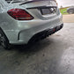 Brabus Style Gloss Black Rear Diffuser & Exhaust Tips for Mercedes Benz W205 C Class & C63 Saloon 15-21 - Carbon Factory