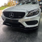 J Style Gloss Black Front Splitter for Mercedes Benz W205 C Class 15-18 - Carbon Factory