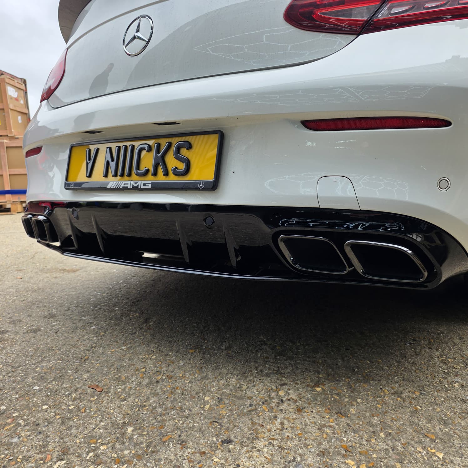 AMG Style Gloss Black Rear Diffuser & Exhaust Tips for Mercedes Benz W205 C Class & C63 Coupe 15-21 - Carbon Factory