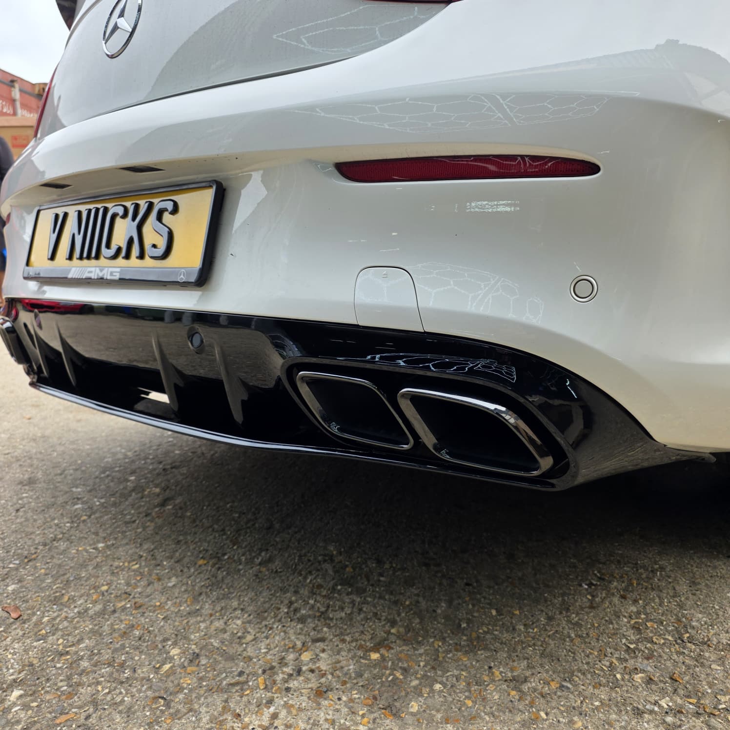 AMG Style Gloss Black Rear Diffuser & Exhaust Tips for Mercedes Benz W205 C Class & C63 Coupe 15-21 - Carbon Factory