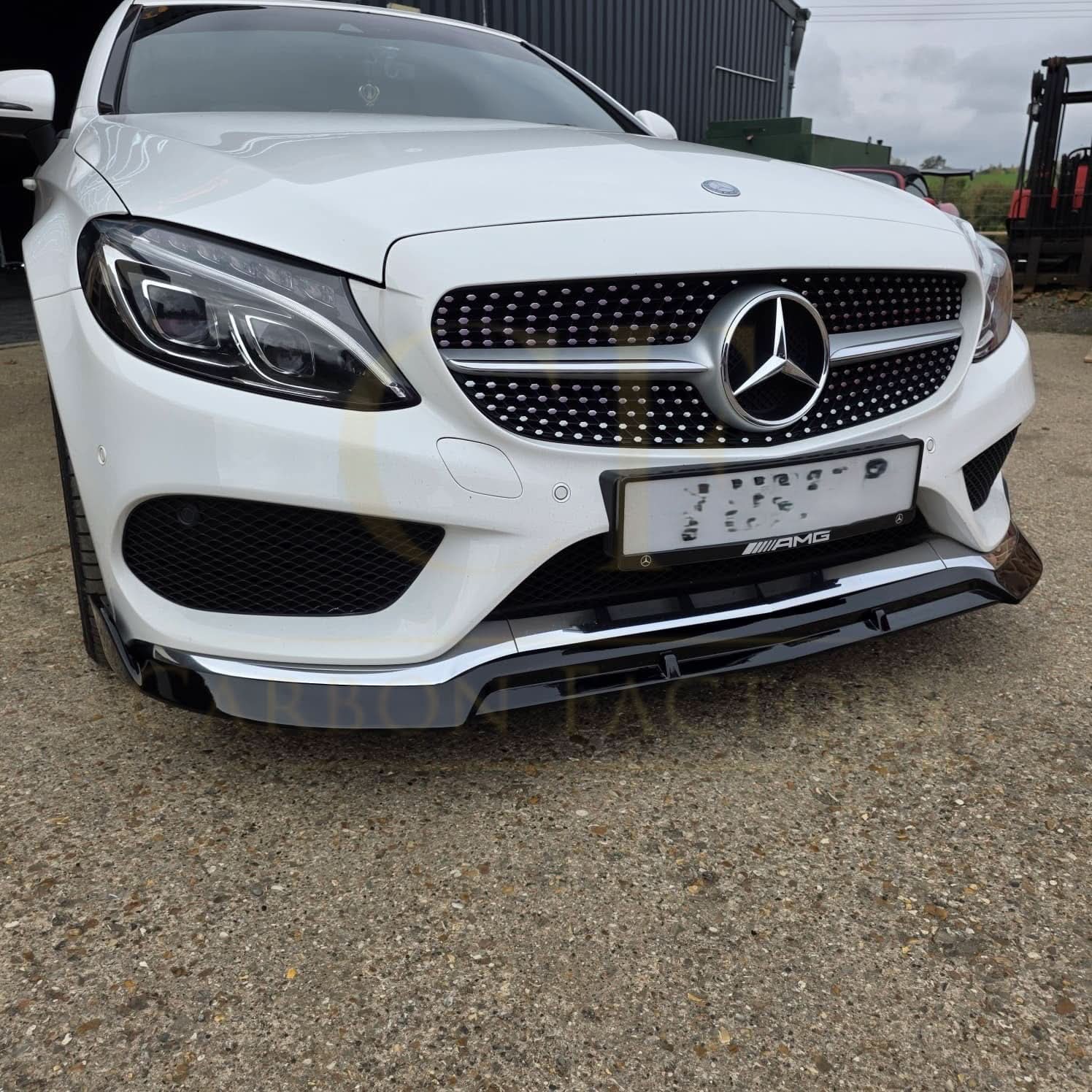 Brabus 2 Style Gloss Black Front Splitter for Mercedes Benz W205 C Class 15-18 - Carbon Factory