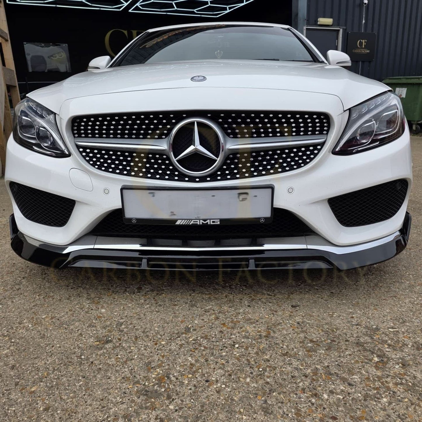 Brabus 2 Style Gloss Black Front Splitter for Mercedes Benz W205 C Class 15-18 - Carbon Factory