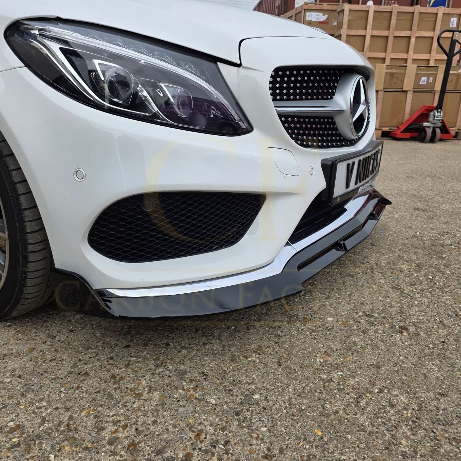 Brabus 2 Style Gloss Black Front Splitter for Mercedes Benz W205 C Class 15-18 - Carbon Factory