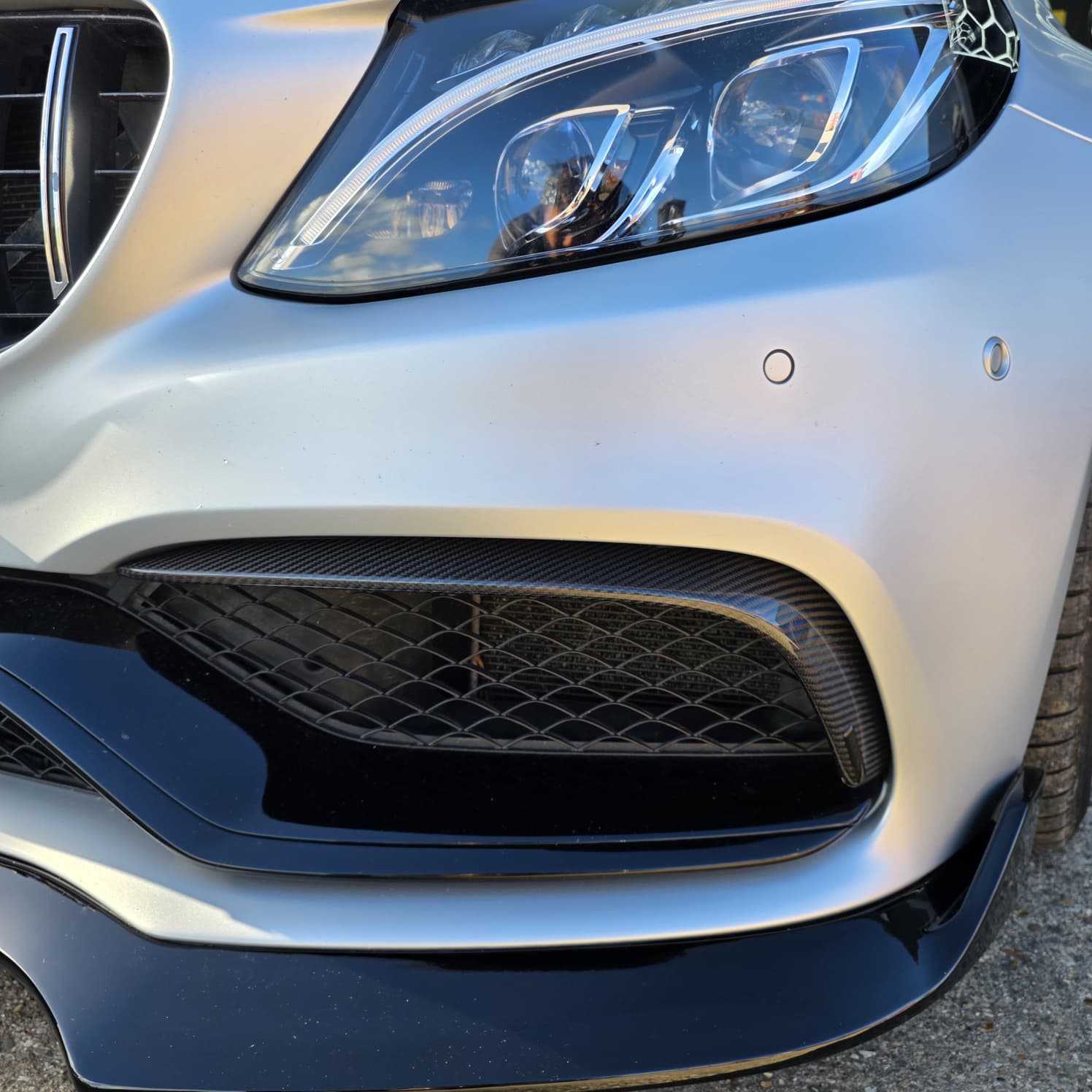 Carbon Fibre Front Fog Trims (2 Pieces) for Mercedes W205 C63 15-18 - Carbon Factory