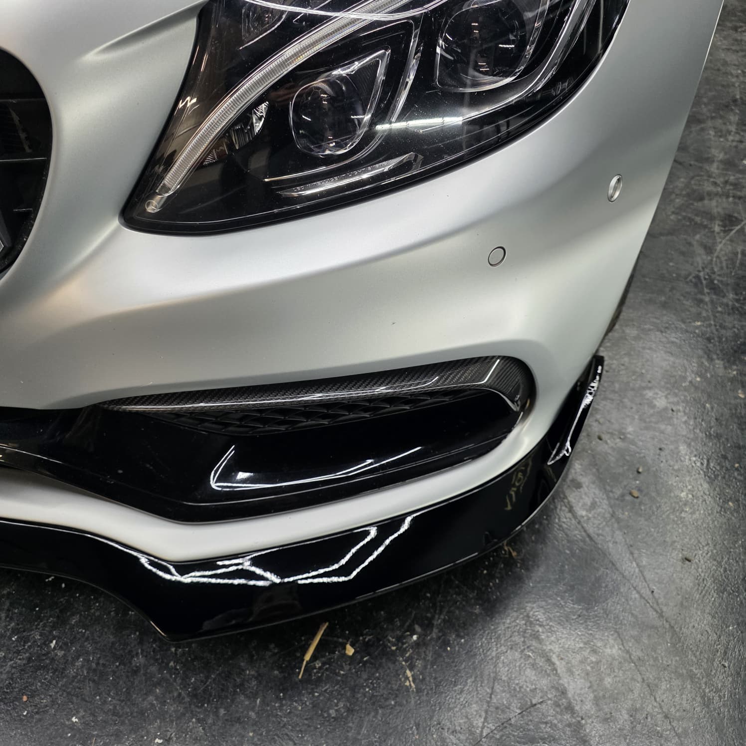 Carbon Fibre Front Fog Trims (2 Pieces) for Mercedes W205 C63 15-18 - Carbon Factory