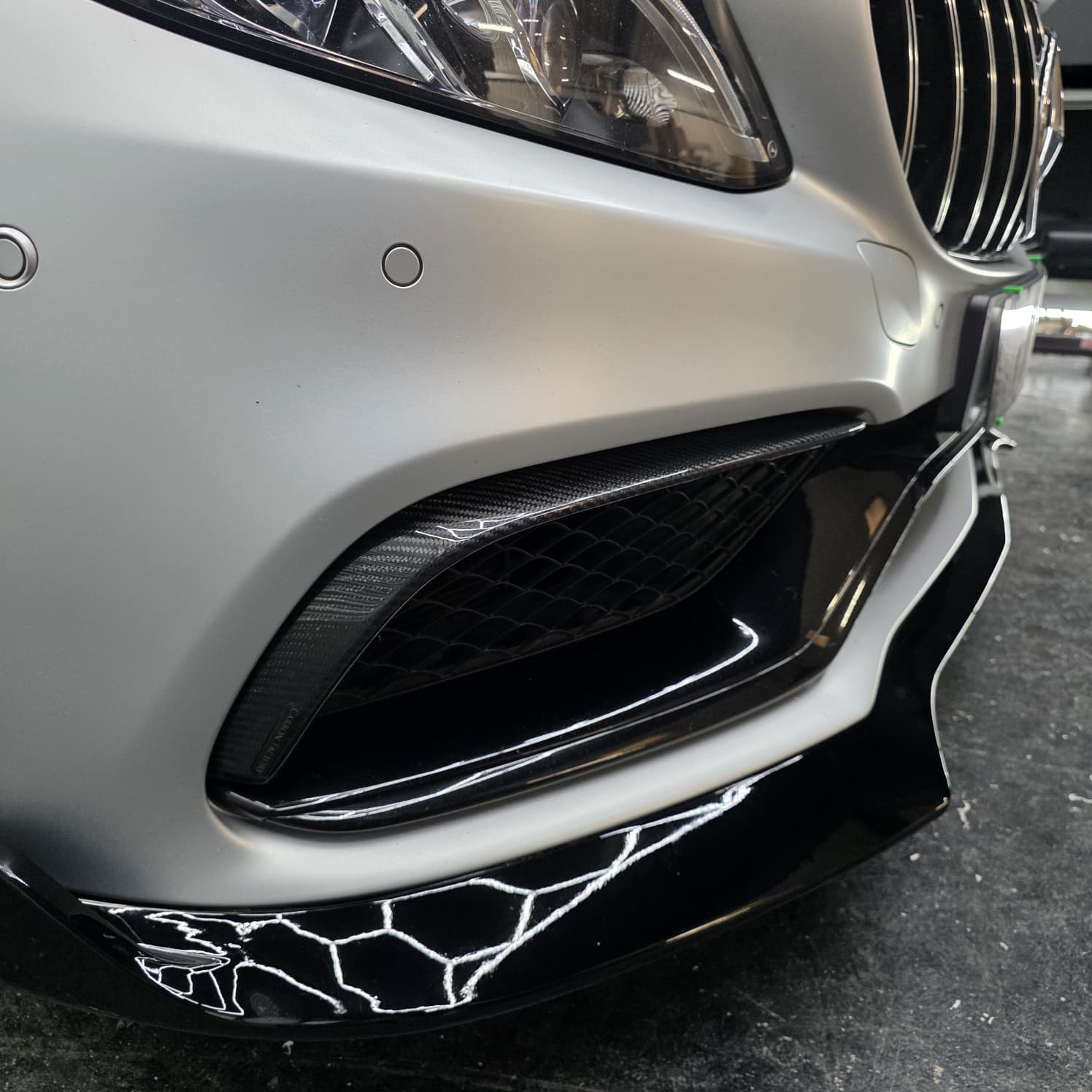 Carbon Fibre Front Fog Trims (2 Pieces) for Mercedes W205 C63 15-18 - Carbon Factory