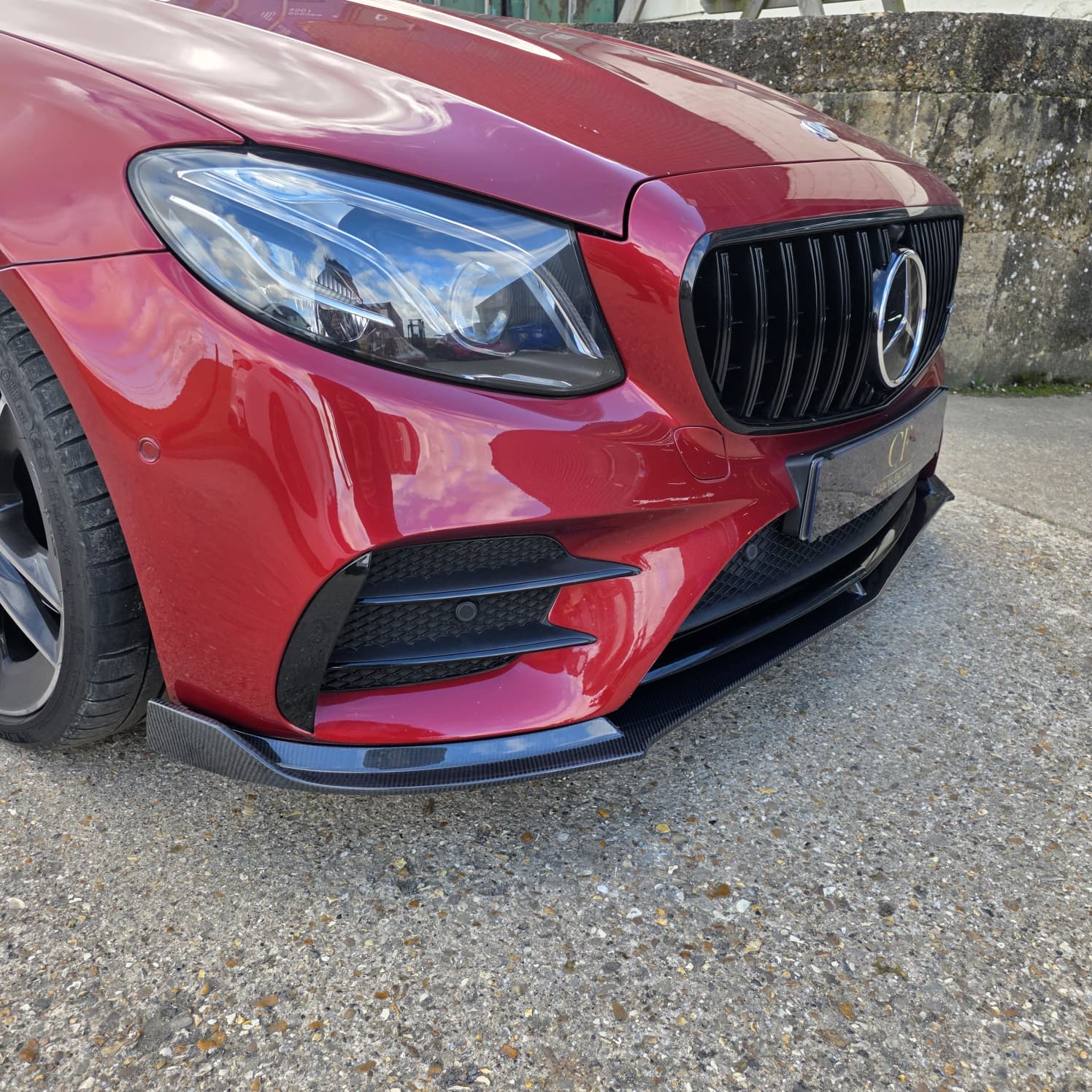 CF Style Carbon Fibre Front Splitter for Mercedes W213 E Class Saloon 16-20 - Carbon Factory