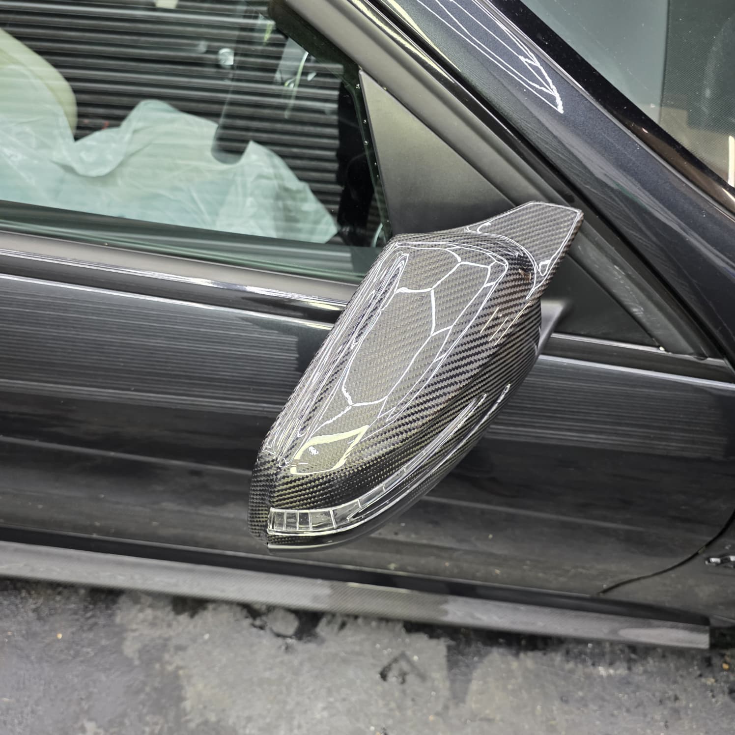 V Style Carbon Fibre Replacement Mirror Covers for Mercedes Benz Universal - Carbon Factory
