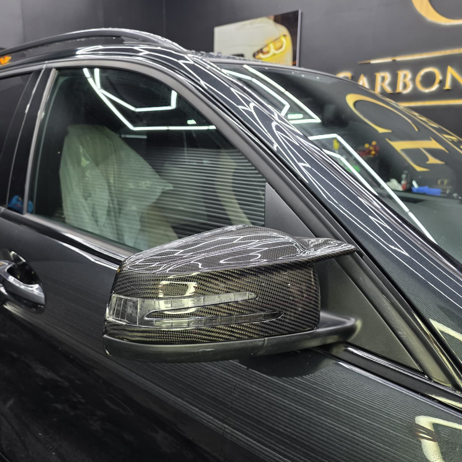 V Style Carbon Fibre Replacement Mirror Covers for Mercedes Benz Universal - Carbon Factory