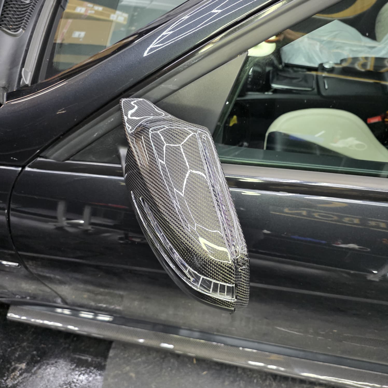 V Style Carbon Fibre Replacement Mirror Covers for Mercedes Benz Universal - Carbon Factory