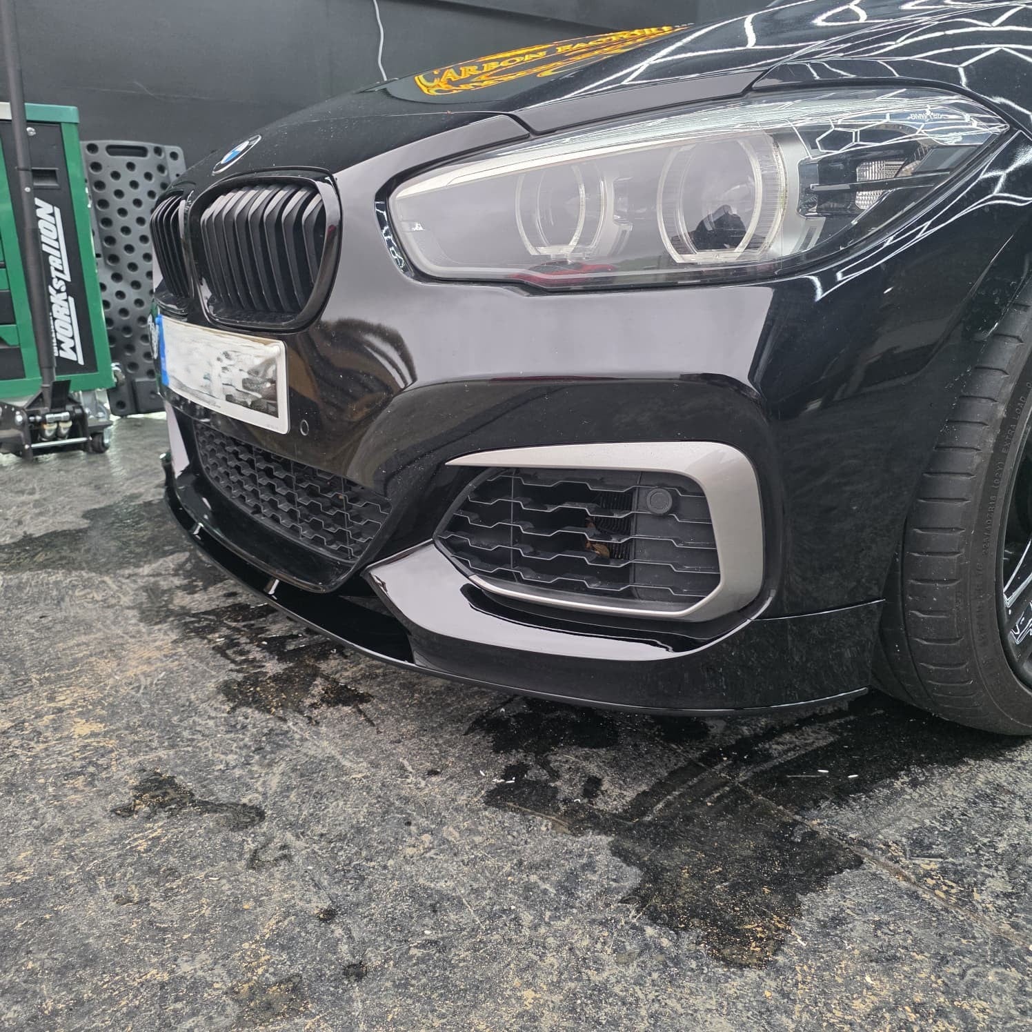 MP Style Gloss Black Front Splitter for BMW F20 F21 1 Series LCI 15-19 - Carbon Factory