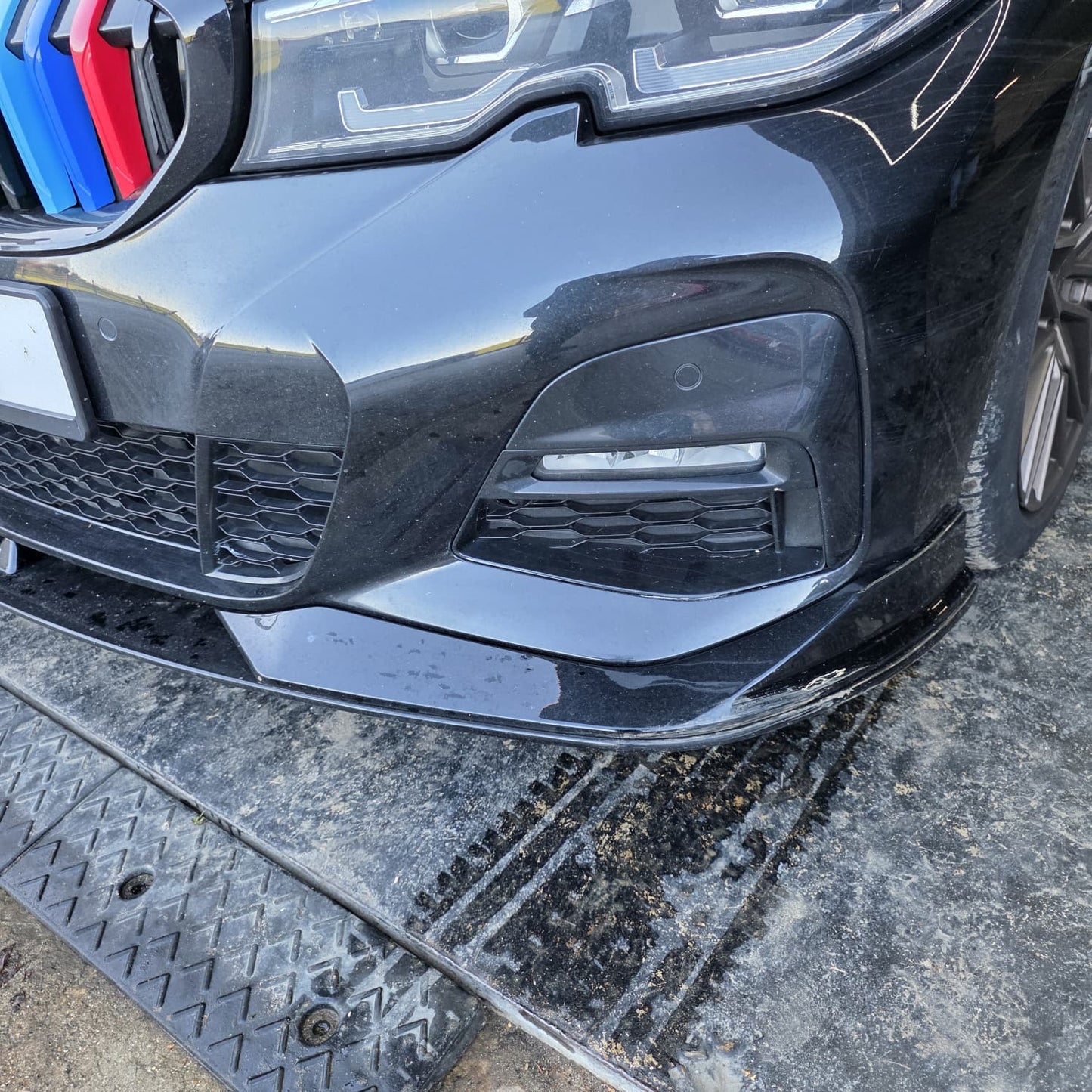 AC Style Gloss Black Front Splitter for BMW 3 Series G20 G21 Pre-LCI 19-22