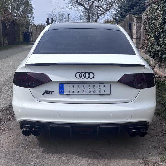 LED Style Carbon Fibre Rear Diffuser for Audi S4 A4 S Line B8 08-12 - Carbon Factory