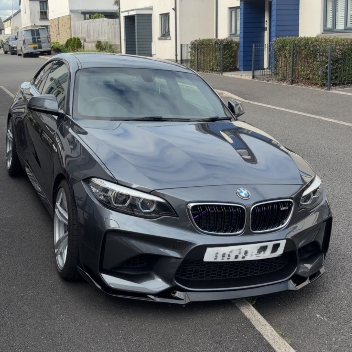 CS Style Gloss Black Front Splitter for BMW F87 M2C 14-18