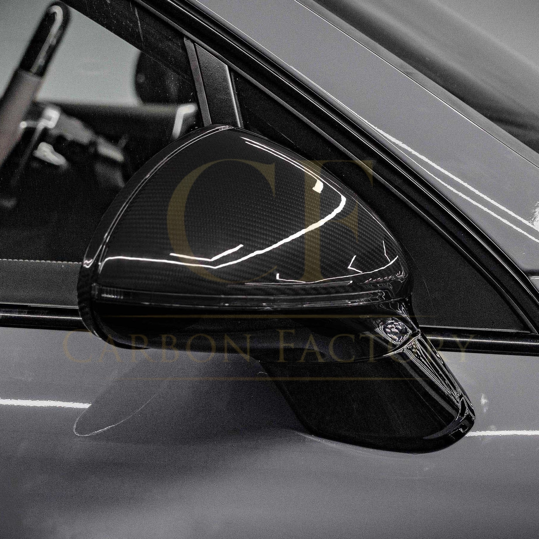 Pre-Preg Carbon Fibre Mirror Covers for Porsche Cayenne 958.2 14-18 LHD - Carbon Factory
