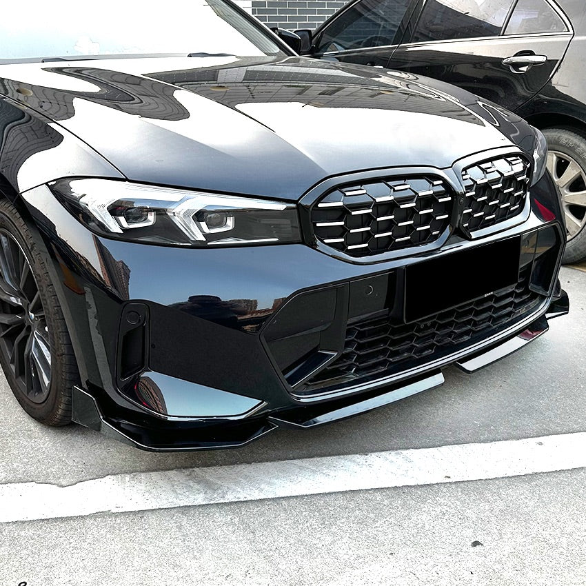 MP Style Gloss Black Front Splitter for BMW 3 Series G20 G21 LCI 23-Present - Carbon Factory