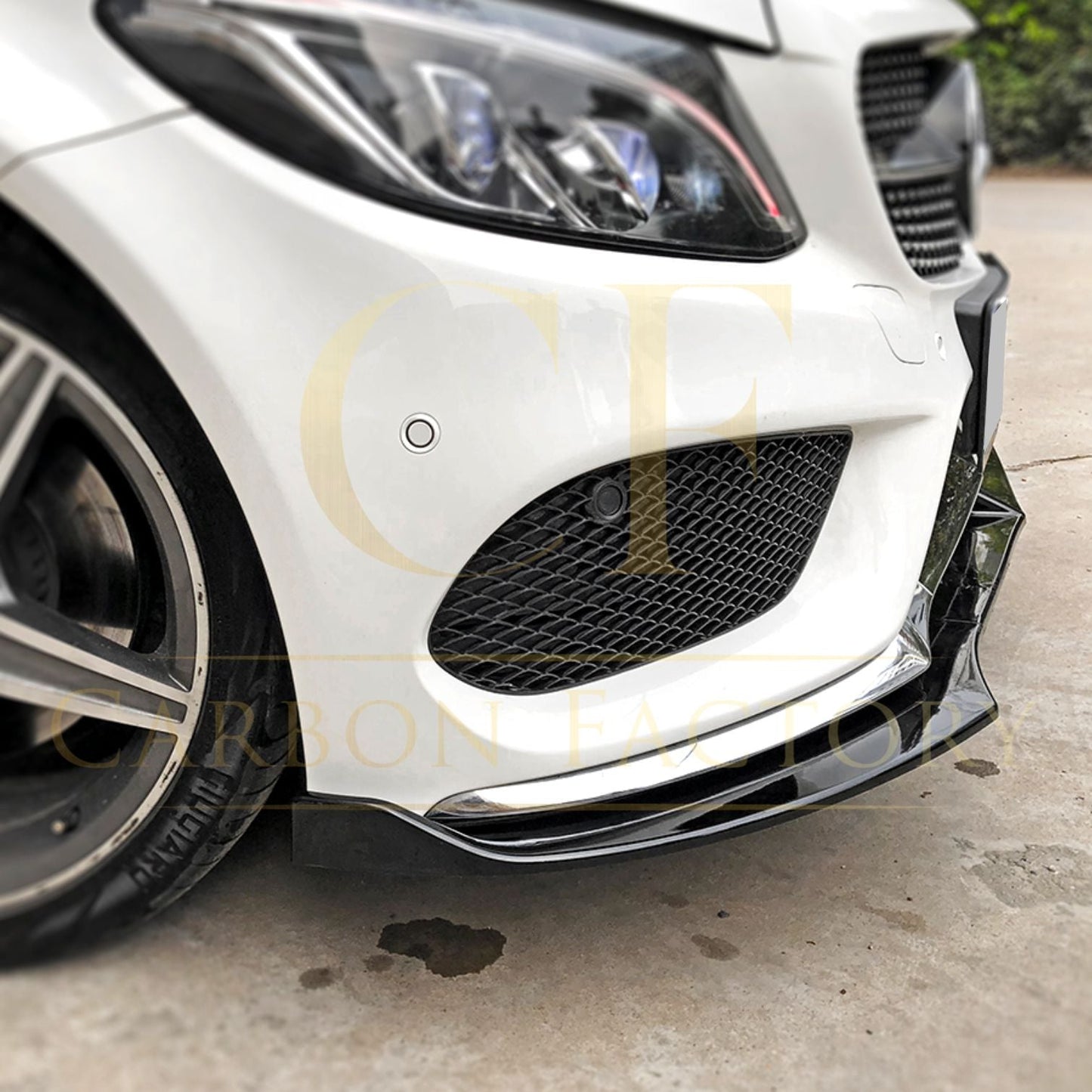 J Style Gloss Black Front Splitter for Mercedes Benz W205 C Class 15-18-Carbon Factory