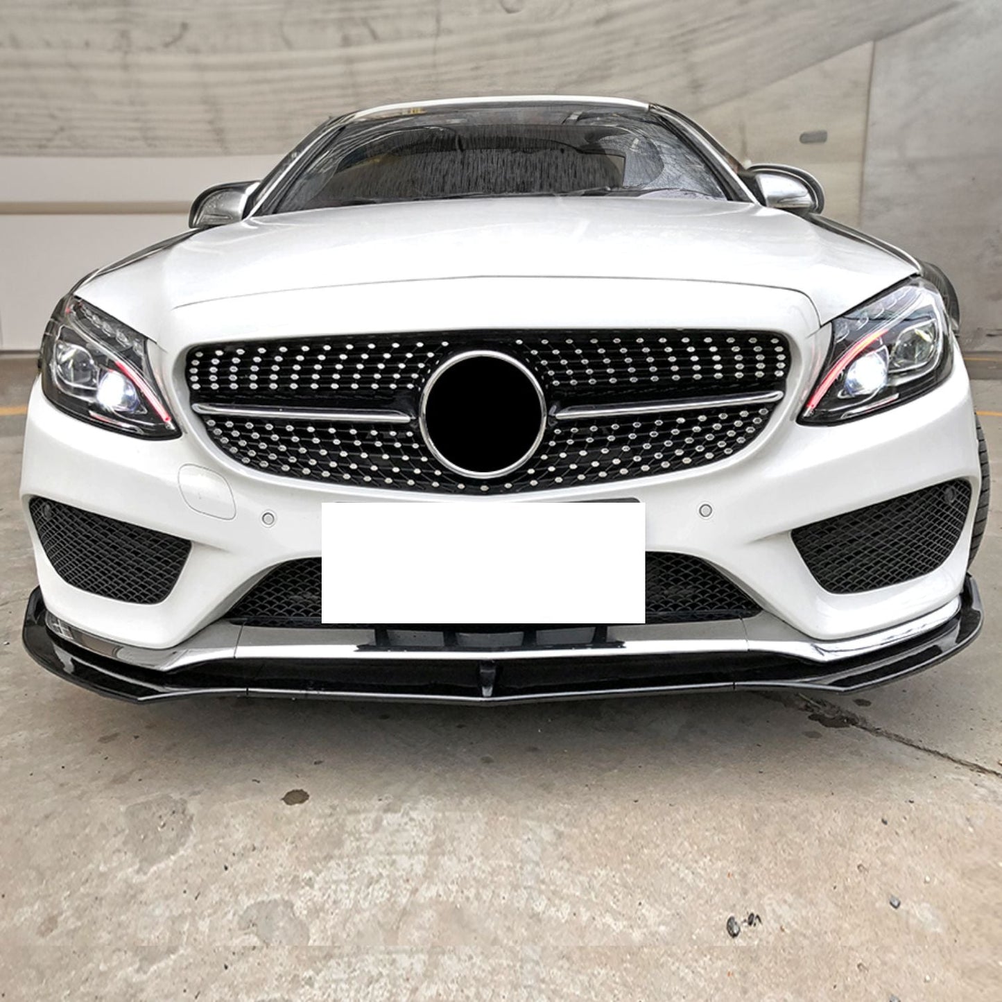 J Style Gloss Black Front Splitter for Mercedes Benz W205 C Class 15-18-Carbon Factory