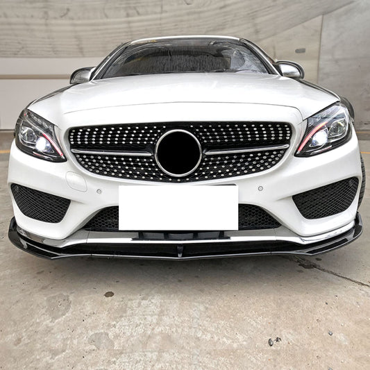 J Style Gloss Black Front Splitter for Mercedes Benz W205 C Class 15-18-Carbon Factory