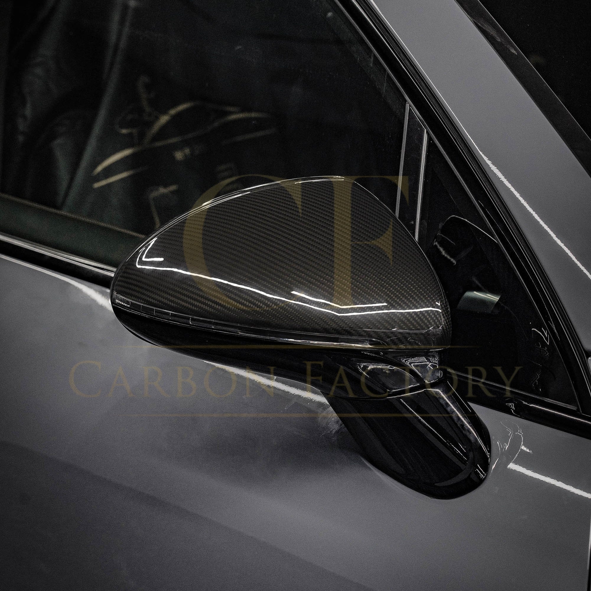 Pre-Preg Carbon Fibre Mirror Covers for Porsche Cayenne 958.2 14-18 LHD - Carbon Factory