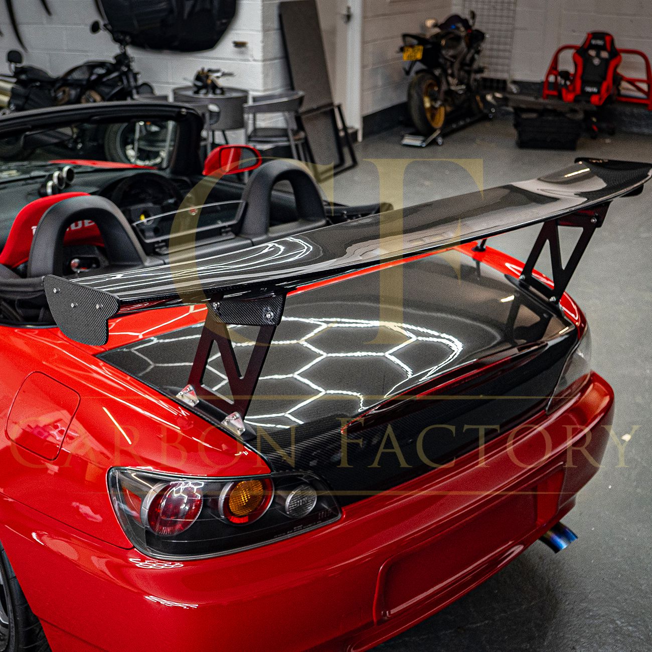 J's Racing Style Carbon Fibre GT Wing Spoiler for Honda S2000 99-09-Carbon Factory