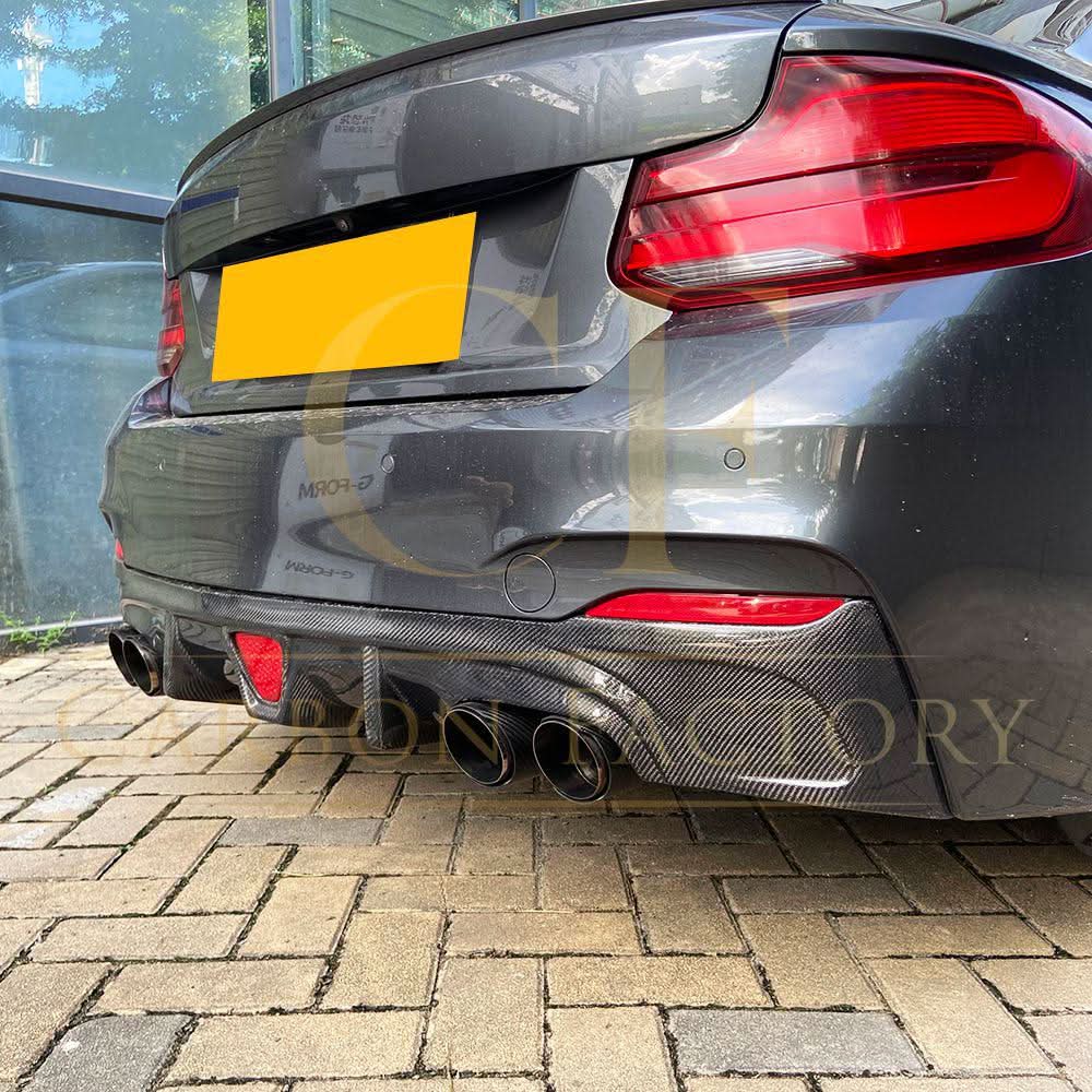 LED Style Carbon Fibre Rear Diffuser for BMW F22 2 Series M Sport 14-21 - Carbon Factory
