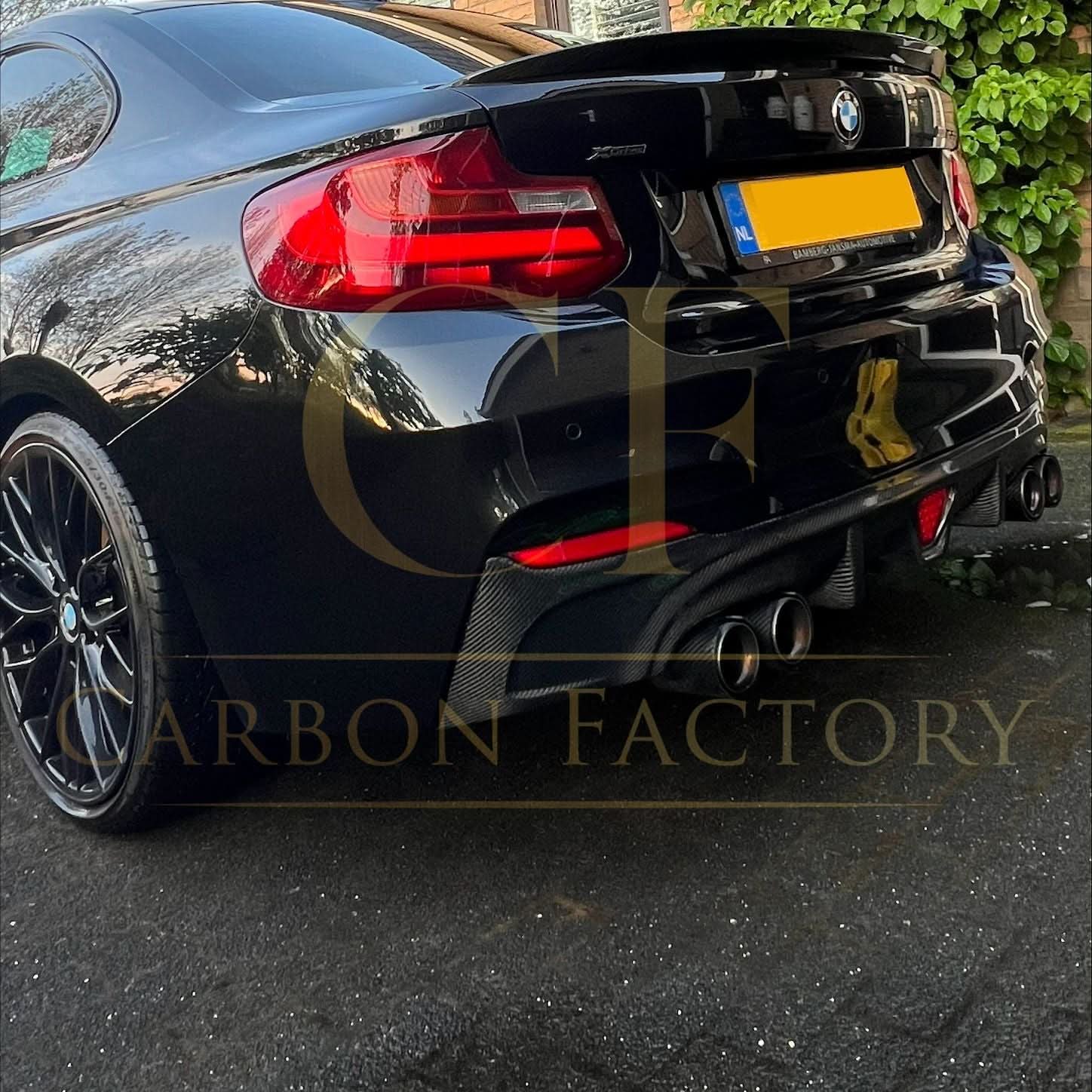 LED Style Carbon Fibre Rear Diffuser for BMW F22 2 Series M Sport 14-21 - Carbon Factory