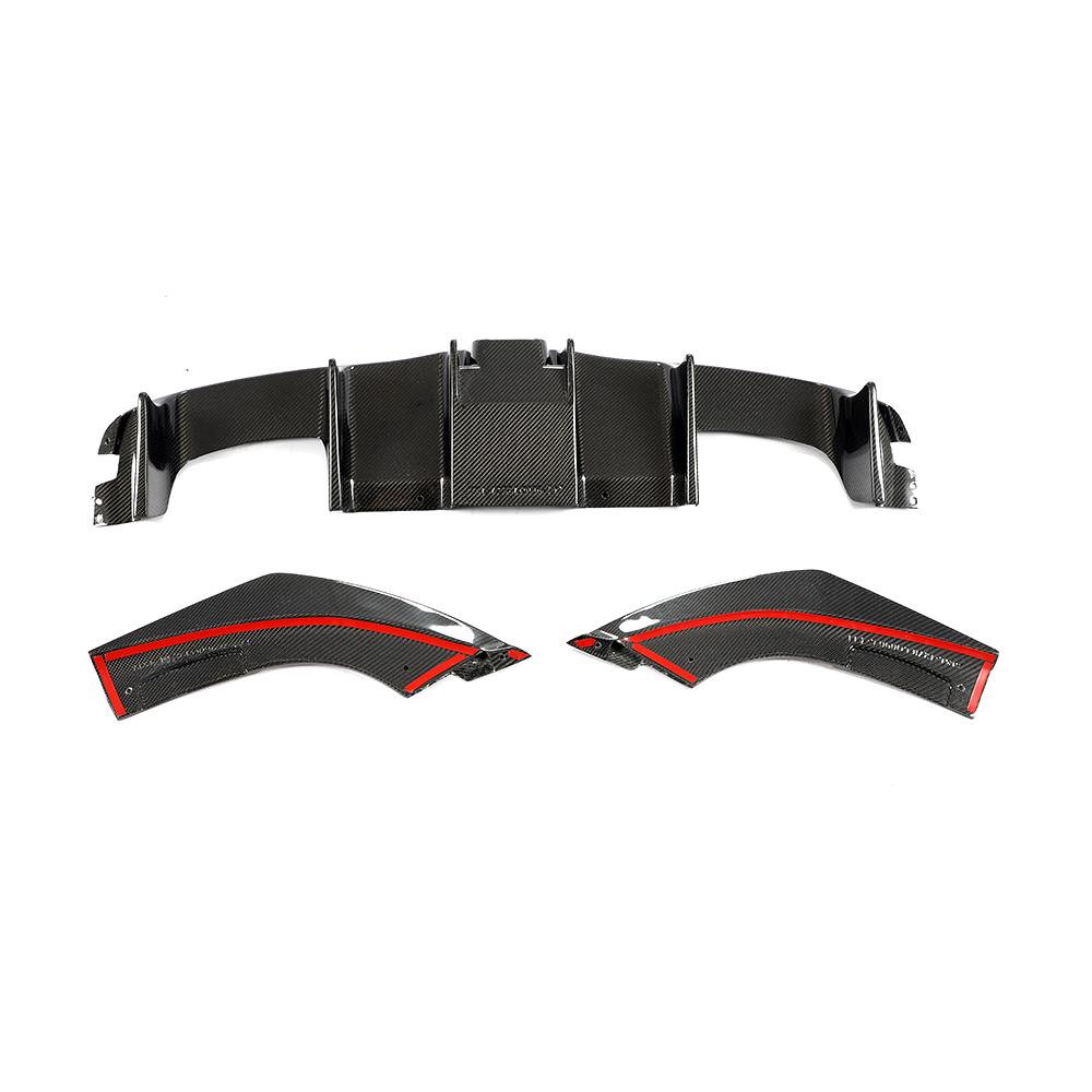 LED Style Carbon Fibre Rear Diffuser for BMW F87 F87C M2 16-21-Carbon Factory