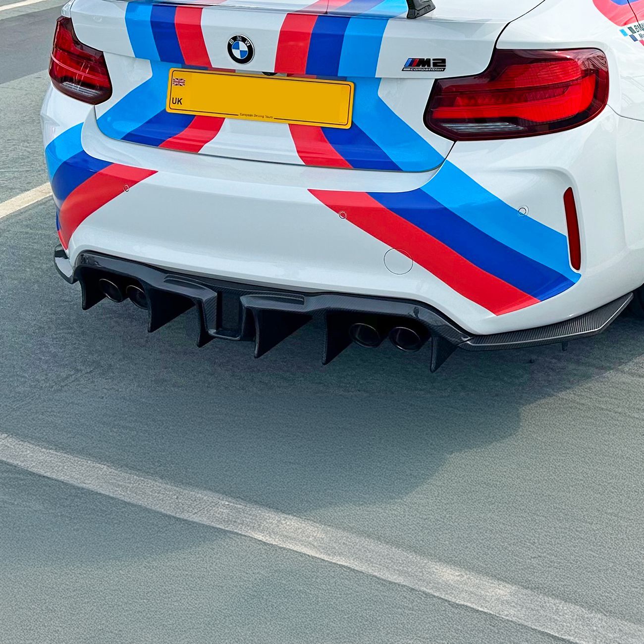LED Style Carbon Fibre Rear Diffuser for BMW F87 F87C M2 16-21-Carbon Factory