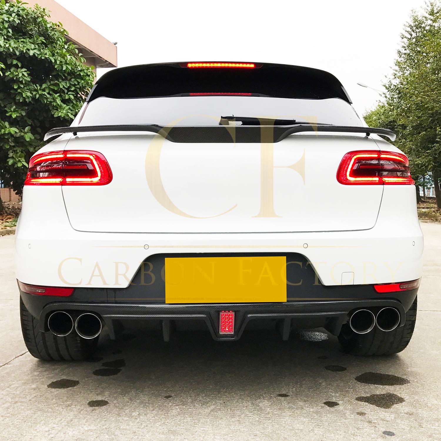 LED Style Carbon Fibre Rear Diffuser for Porsche Macan 14-20-Carbon Factory