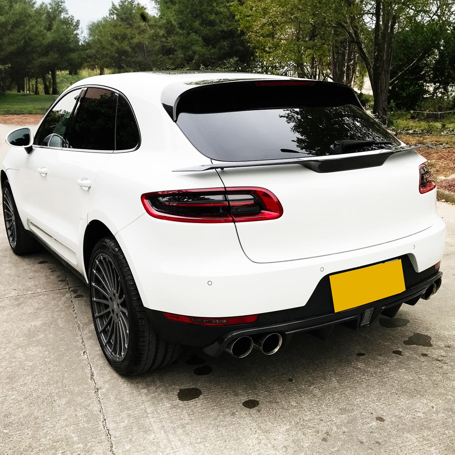 LED Style Carbon Fibre Rear Diffuser for Porsche Macan 14-20-Carbon Factory