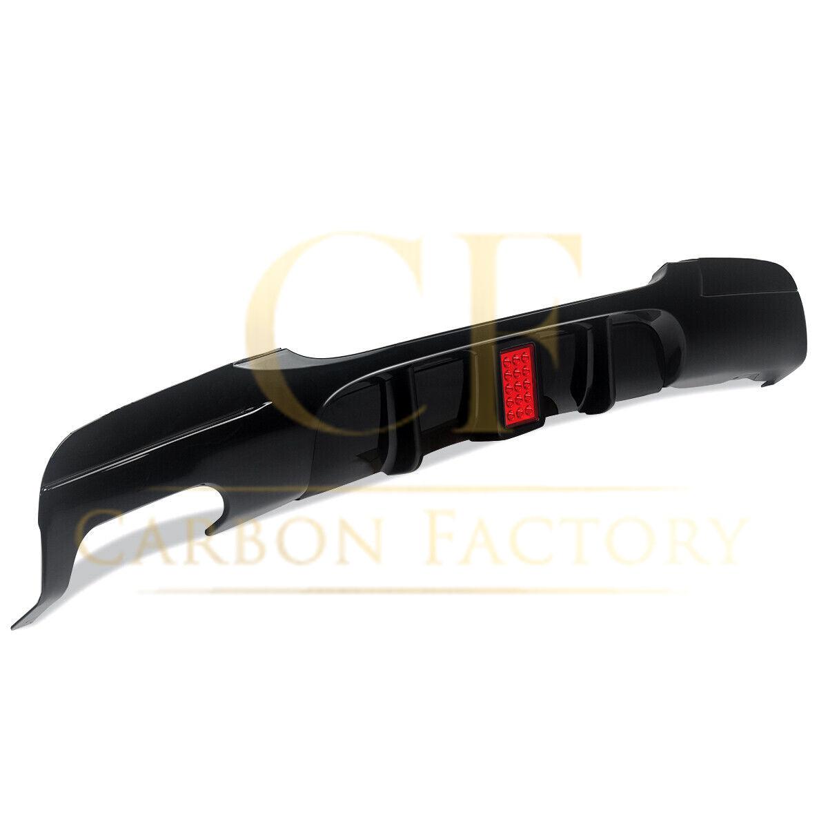 LED Style Gloss Black Rear Diffuser Twin Exhaust for BMW E90 E91 3 Series 05-13-Carbon Factory