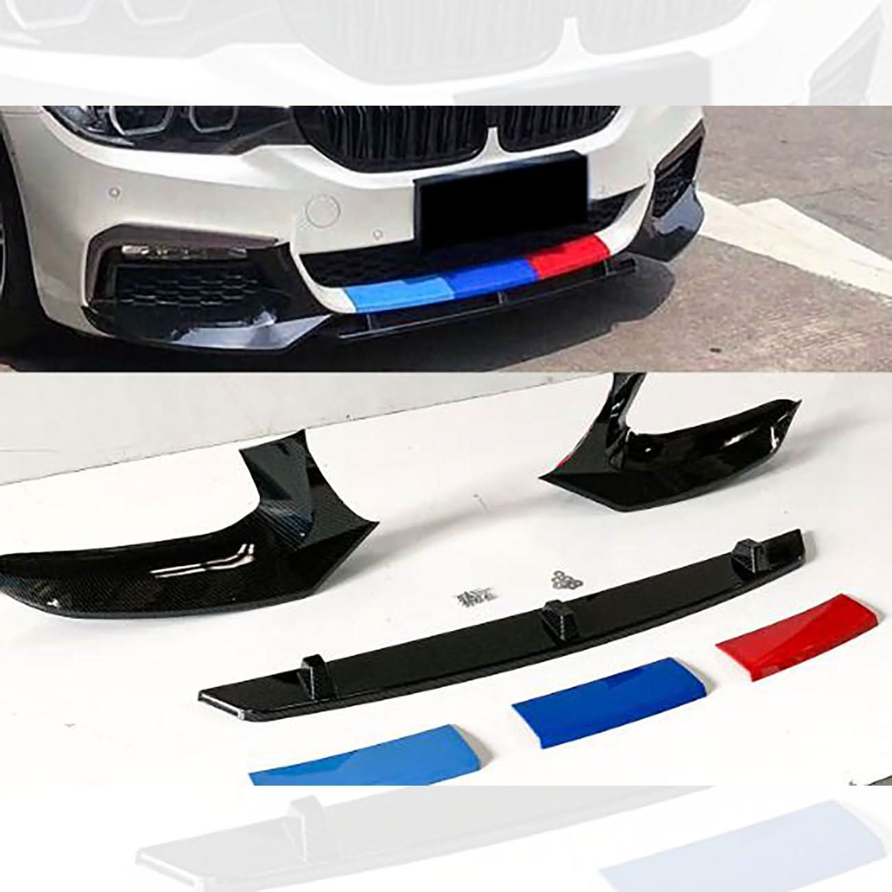 M5 Style Gloss Black Front Splitter for BMW G30 G31 5 Series Pre-LCI 17-20 - Carbon Factory