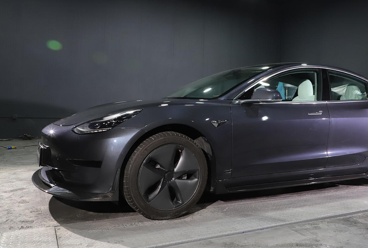 MAD Style Carbon Fibre Front Splitter for Tesla Model 3 16-23-Carbon Factory